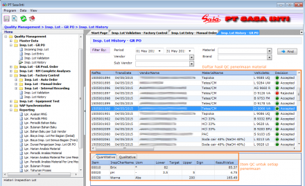 Daftar QC Penerimaan Material